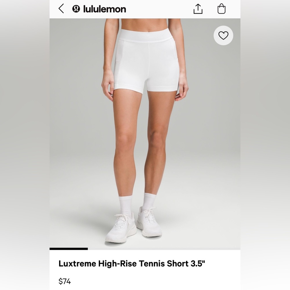 Luxtreme High Rise Tennis Short 3.5 inseam